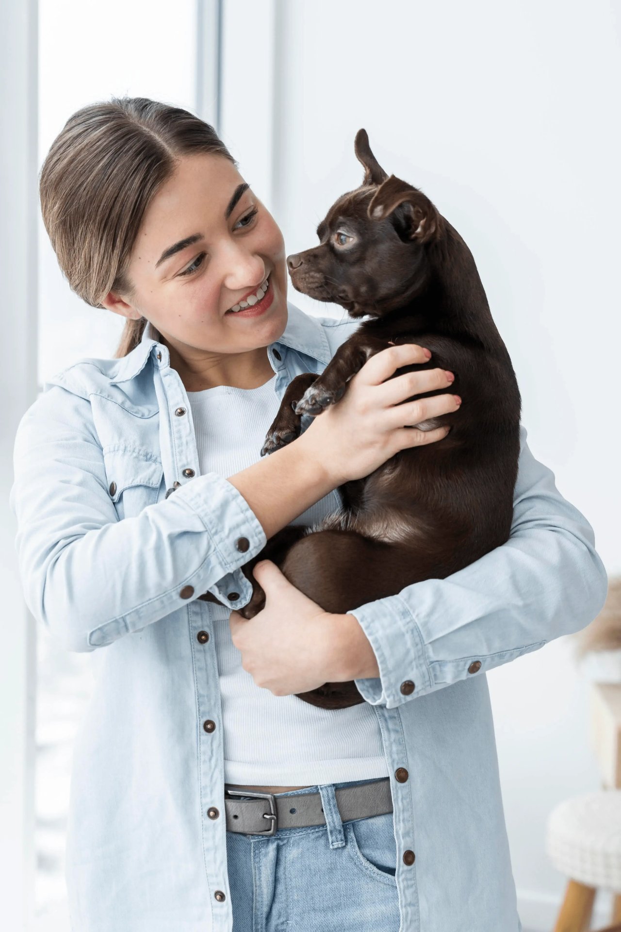 Dog with girl